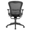 Officesource Spice Collection Mid Back Chair, Mesh Back, Black Upholstered Seat with Black Frame 7854ANSFBK